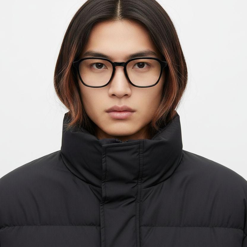 Rectangular Black Acetate Glasses #BS2012-0026
