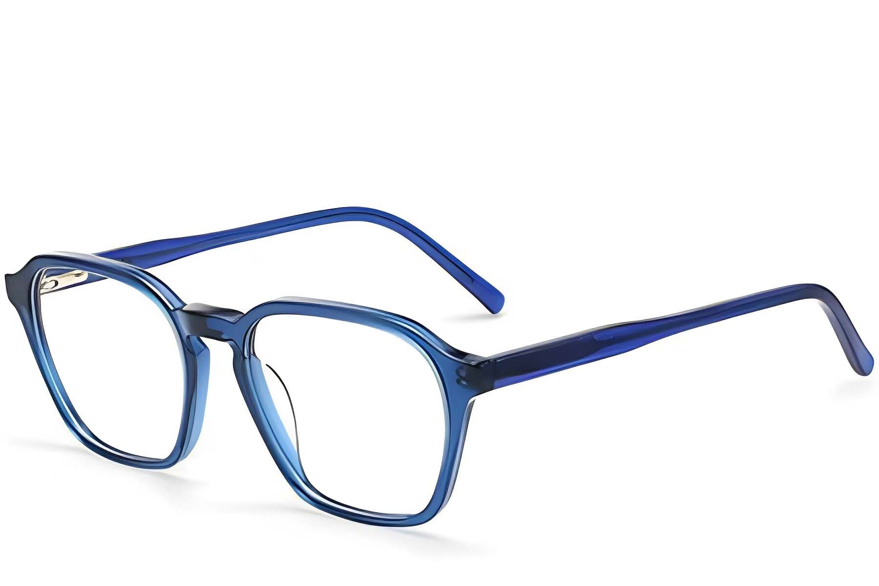 Rectangular Blue Acetate Glasses #BS2012-0027