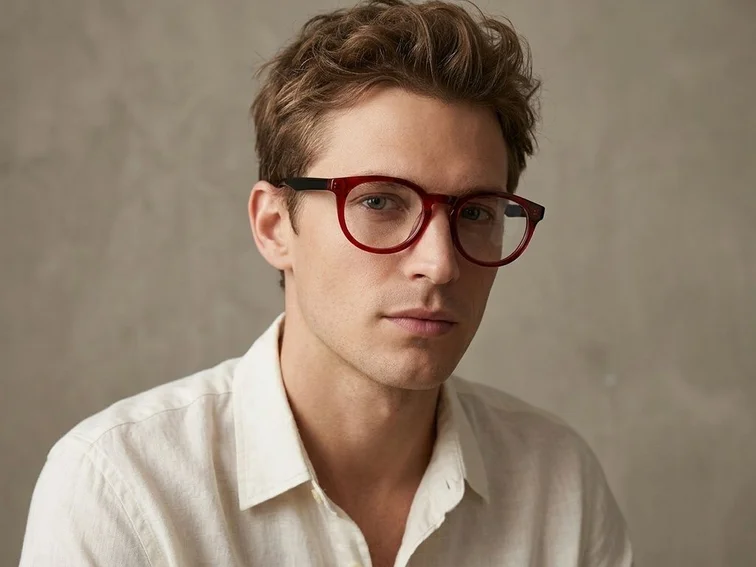Lunettes papillon en acétate rouge #BS2012-0030