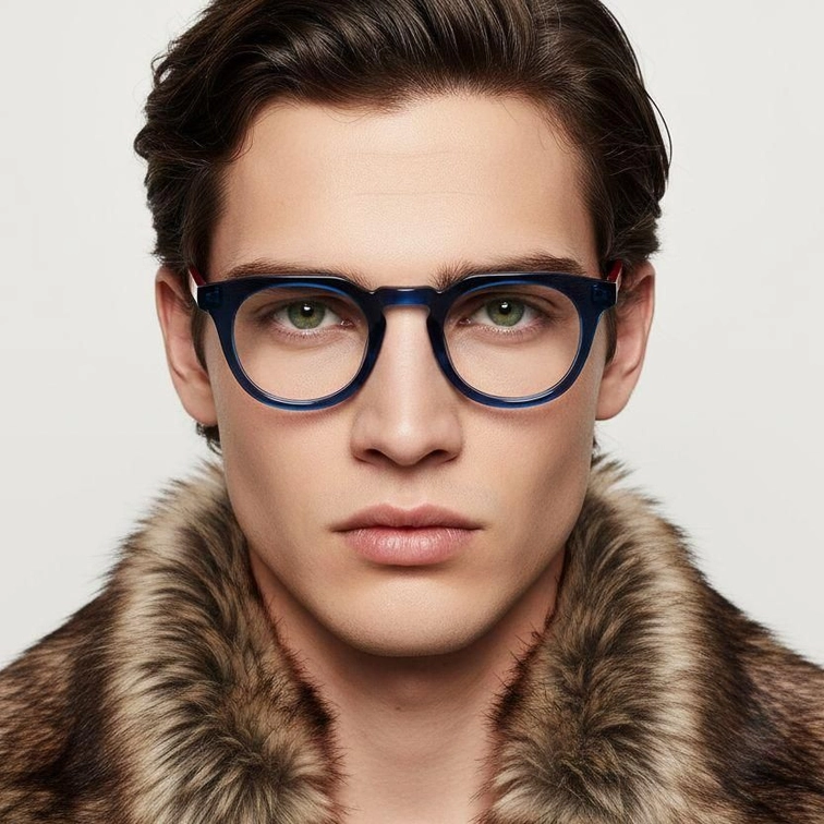 Occhiali in acetato blu farfalla #BS2012-0032