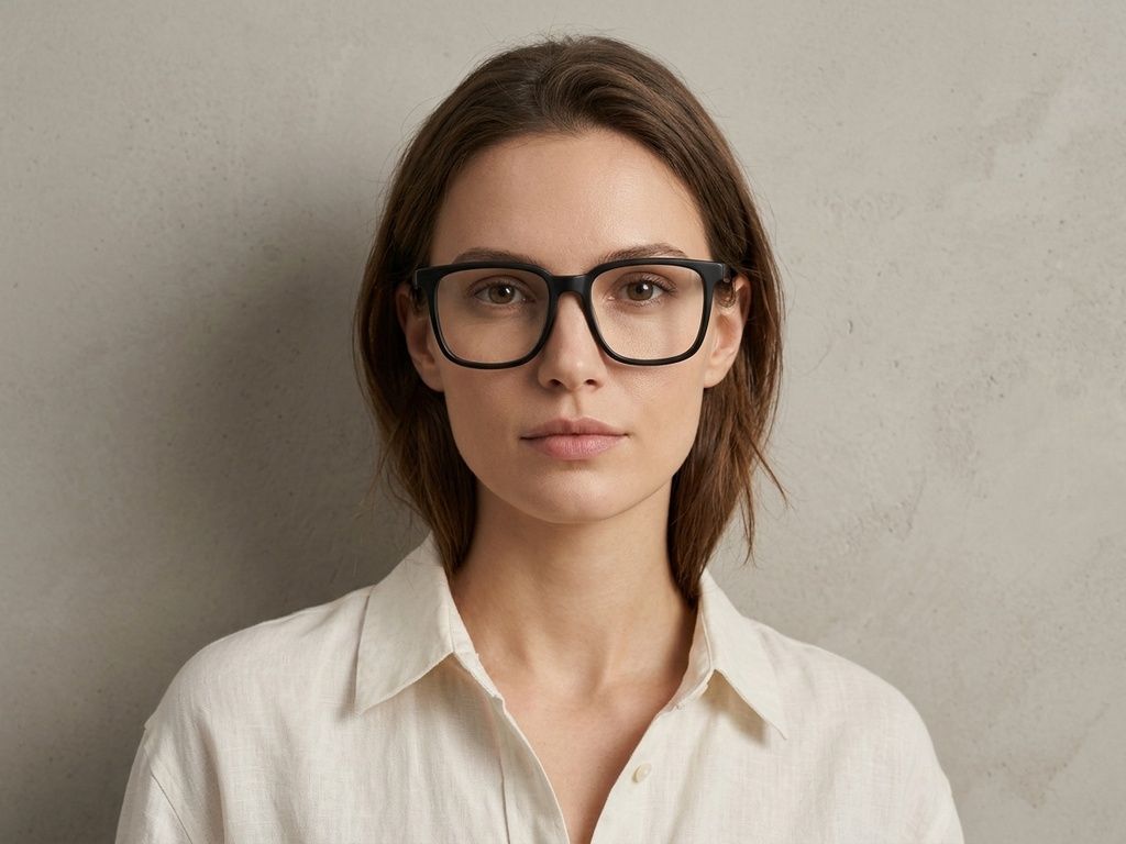 Rectangular Black Acetate Glasses #BS2012-0033