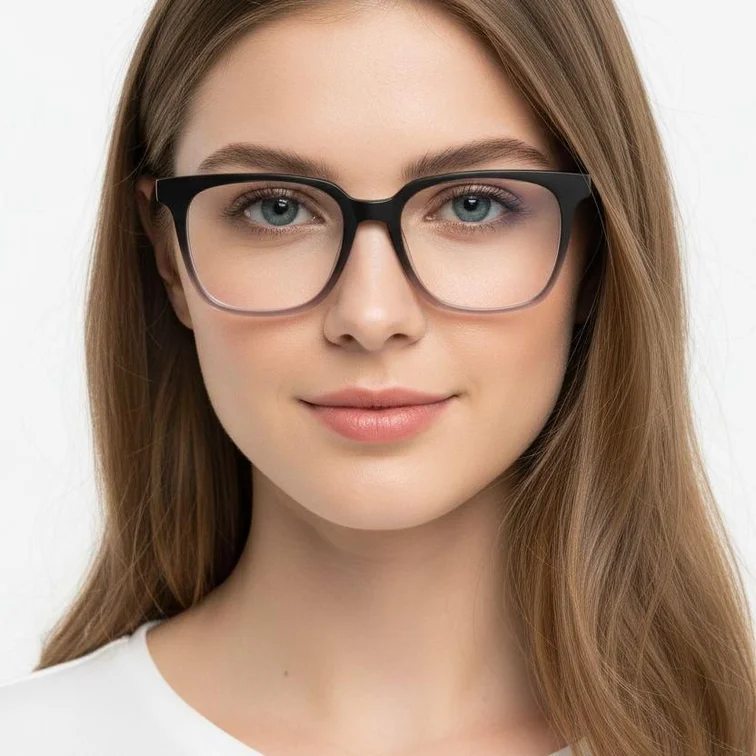 Rechteckige graue Acetatbrille #BS2012-0035