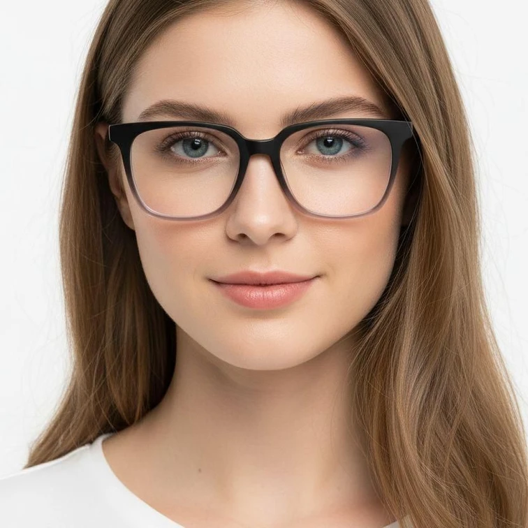 Rectangular Grey Acetate Glasses #BS2012-0035