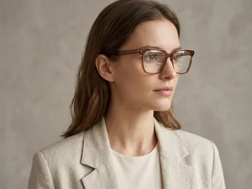 Lunettes rectangulaires en acétate marron #BS2012-0036