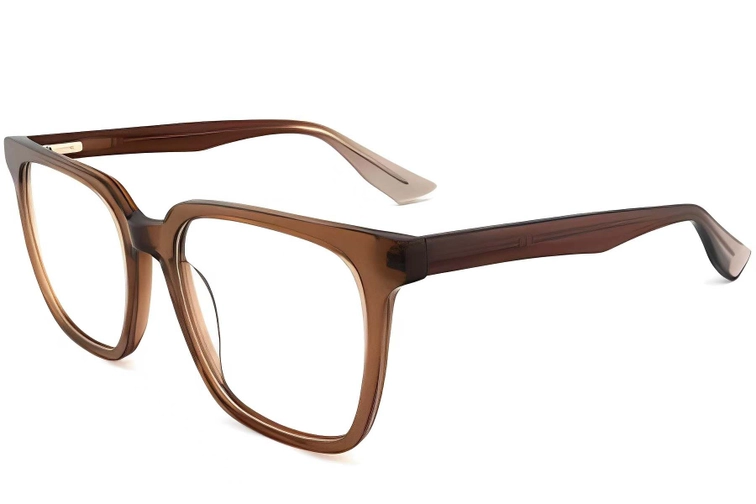 Rectangular Brown Acetate Glasses #BS2012-0036