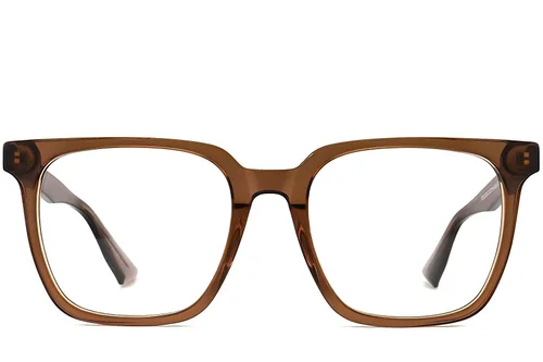 Lunettes rectangulaires en acétate marron #BS2012-0036