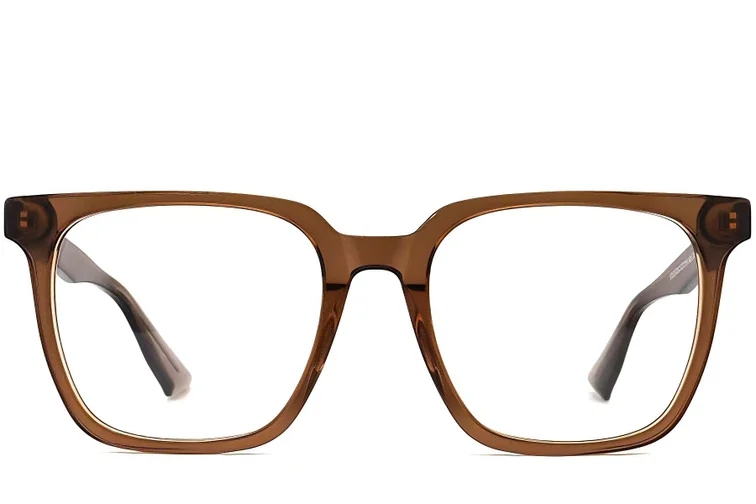 Rechteckige braune Acetatbrille #BS2012-0036