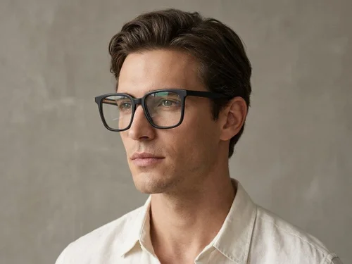 Lunettes rectangulaires en acétate gris #BS2012-0037