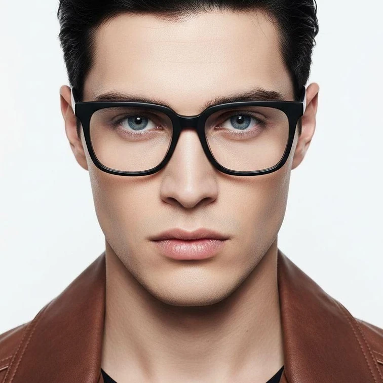 Rectangular Grey Acetate Glasses #BS2012-0037