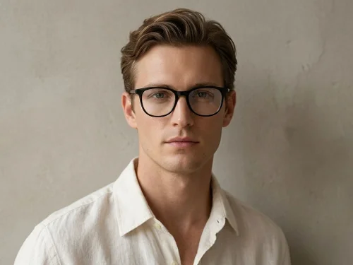 Lunettes ovales en acétate noir #BS2012-0038