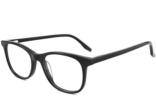 Lunettes ovales en acétate noir #BS2012-0038