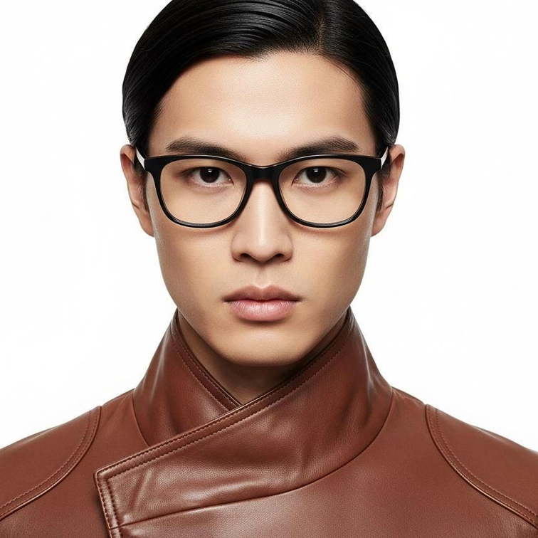 Oval Black Acetate Glasses #BS2012-0038