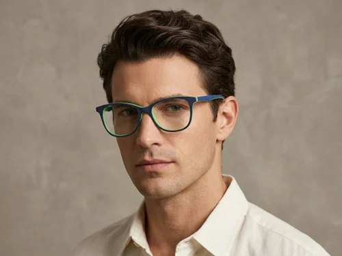 Lunettes ovales en acétate vert #BS2012-0039