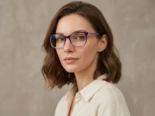 Lunettes ovales en acétate violet #BS2012-0041