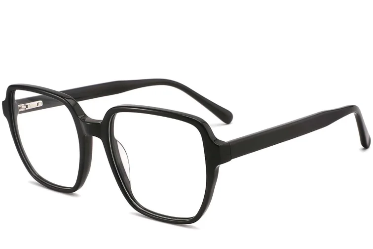 Lunettes rectangulaires en acétate noir #BS2012-0042