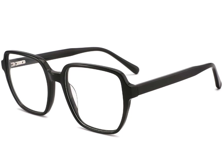 Rectangular Black Acetate Glasses #BS2012-0042