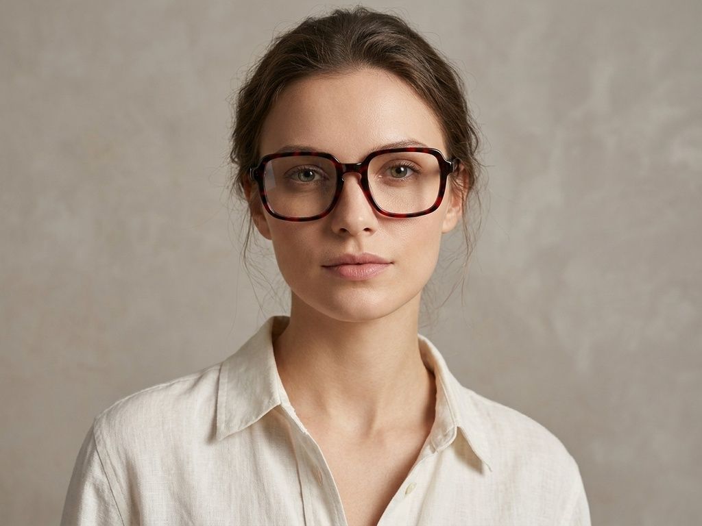Gafas rectangulares de acetato de carey #BS2012-0043