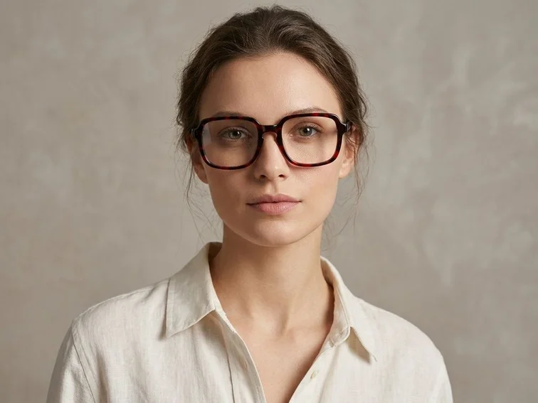 Gafas rectangulares de acetato de carey #BS2012-0043