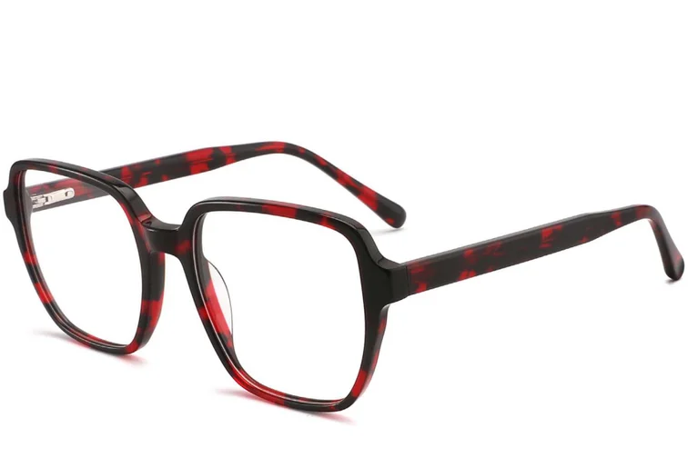 Rechteckige Schildpatt-Acetatbrille #BS2012-0043