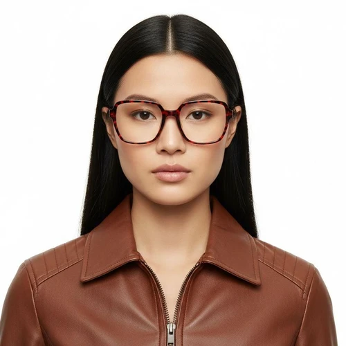 Rectangular Tortoiseshell Acetate Glasses #BS2012-0043