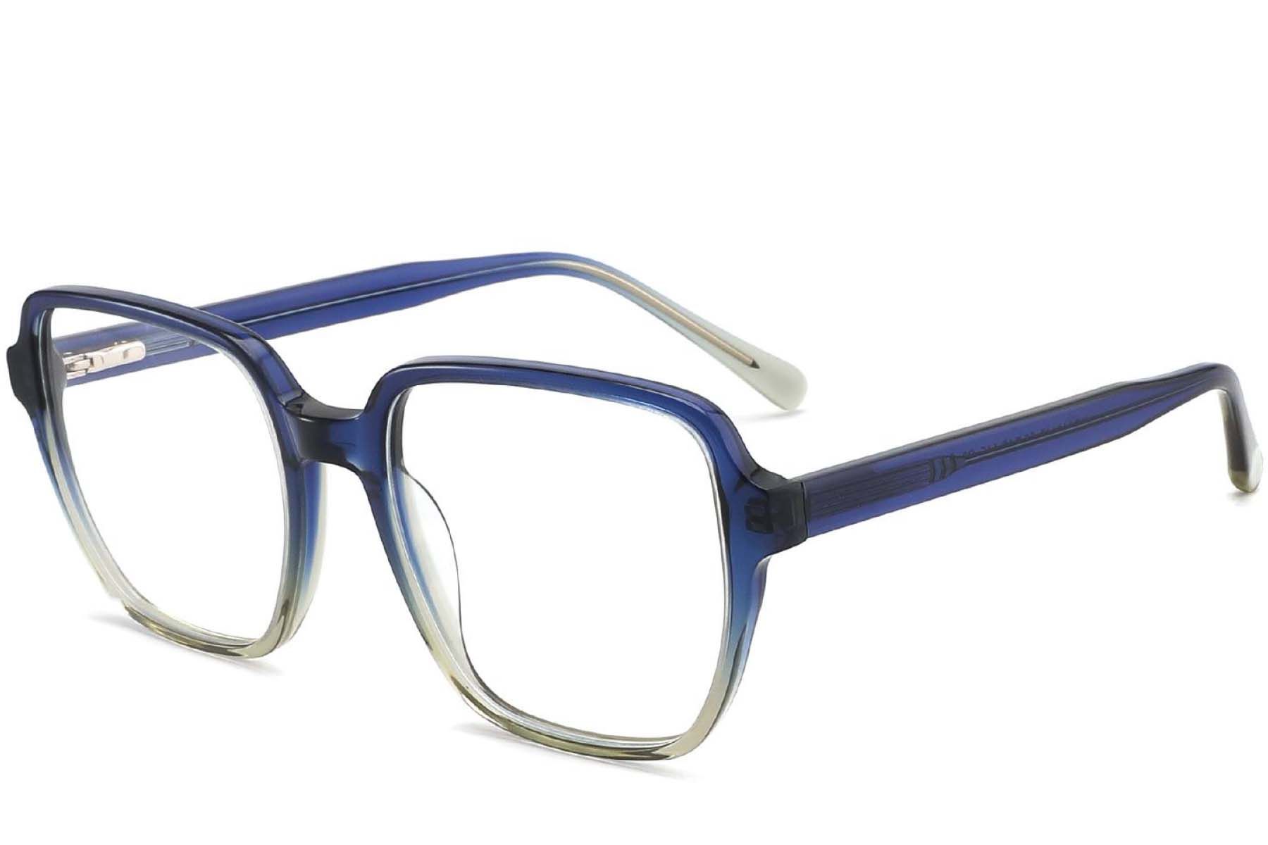 Rectangular Blue Acetate Glasses #BS2012-0044