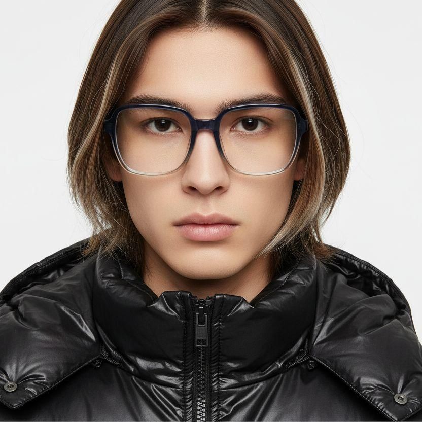 Rectangular Blue Acetate Glasses #BS2012-0044