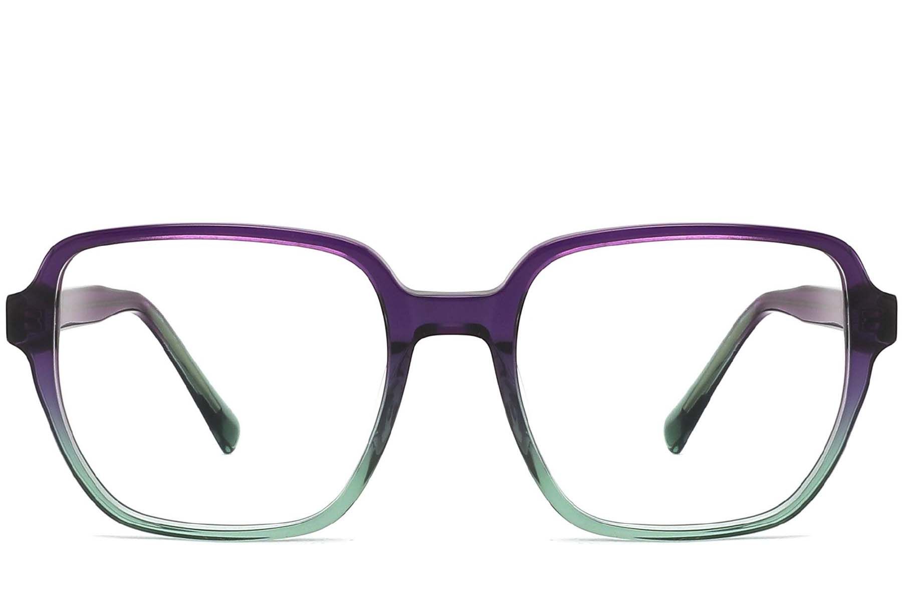 Rectangular Green Acetate Glasses #BS2012-0045