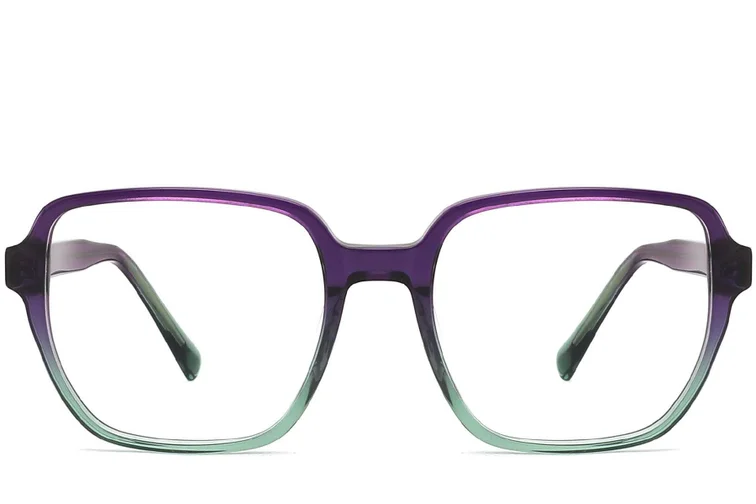 Rectangular Green Acetate Glasses #BS2012-0045