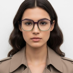 Rectangular Green Acetate Glasses #BS2012-0045