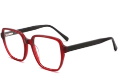 Rectangular Red Acetate Glasses #BS2012-0046