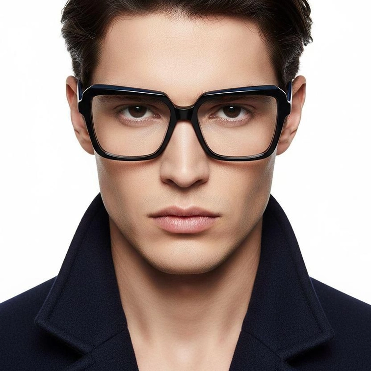 Rectangular Blue Acetate Glasses #BS2012-0048