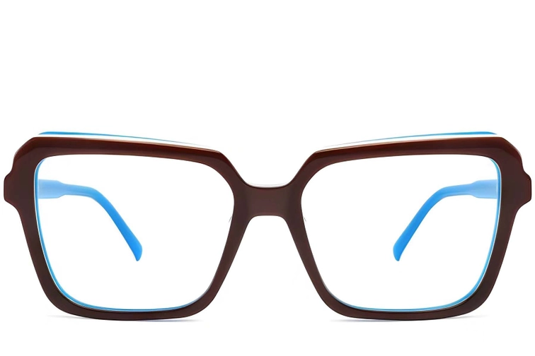 Rectangular Blue Acetate Glasses #BS2012-0050