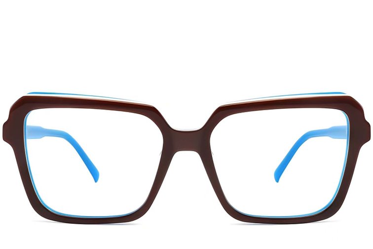 Bicchieri rettangolari in acetato blu #BS2012-0050