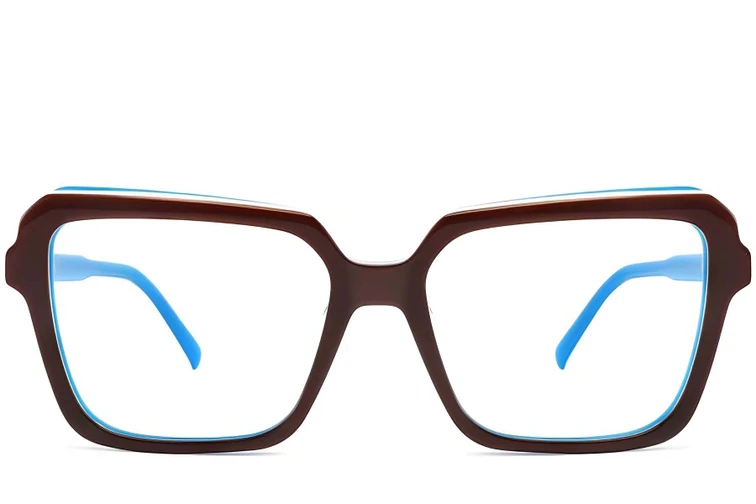 Gafas rectangulares de acetato azul #BS2012-0050
