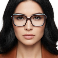 Rectangular Blue Acetate Glasses #BS2012-0050