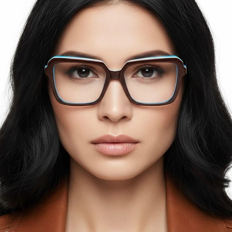 Gafas rectangulares de acetato azul #BS2012-0050