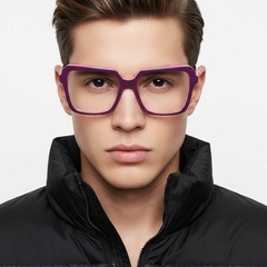 Rechteckige rosa Acetatbrille #BS2012-0051