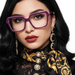 Rechteckige rosa Acetatbrille #BS2012-0051