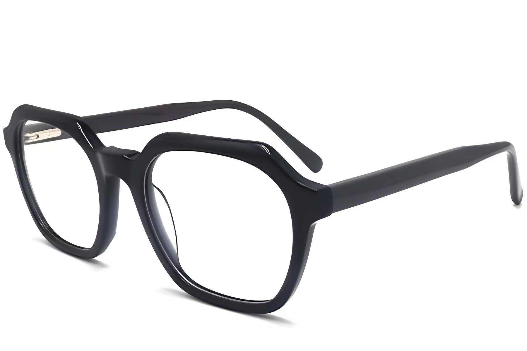 Rectangular Grey Acetate Glasses #BS2012-0053