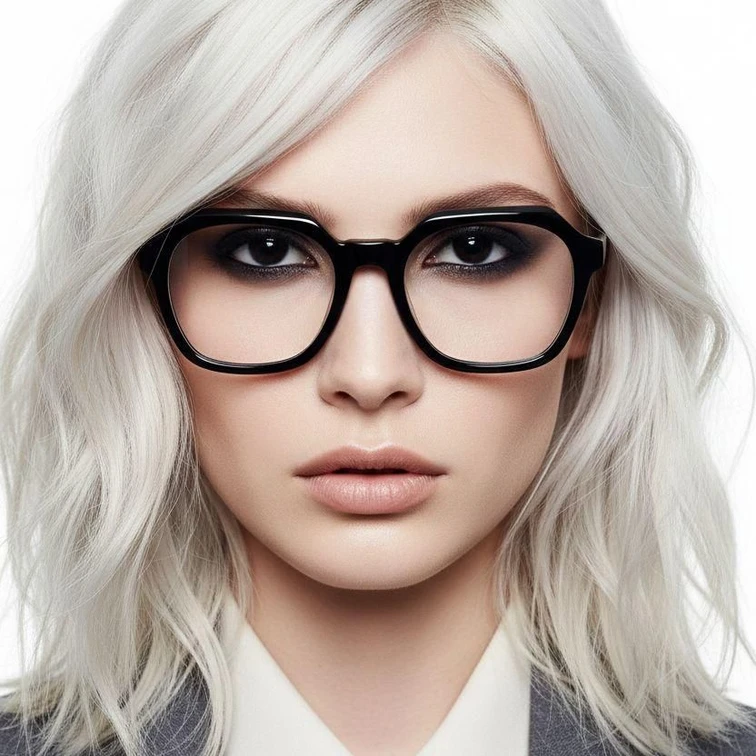 Gafas rectangulares de acetato gris #BS2012-0054