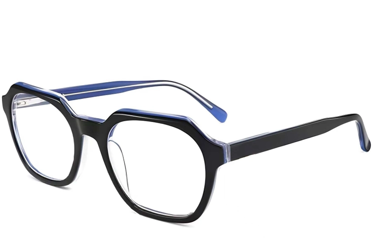 Gafas rectangulares de acetato azul #BS2012-0055
