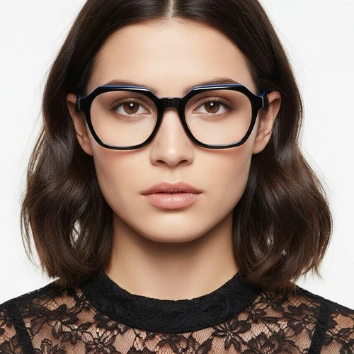 Rectangular Blue Acetate Glasses #BS2012-0055