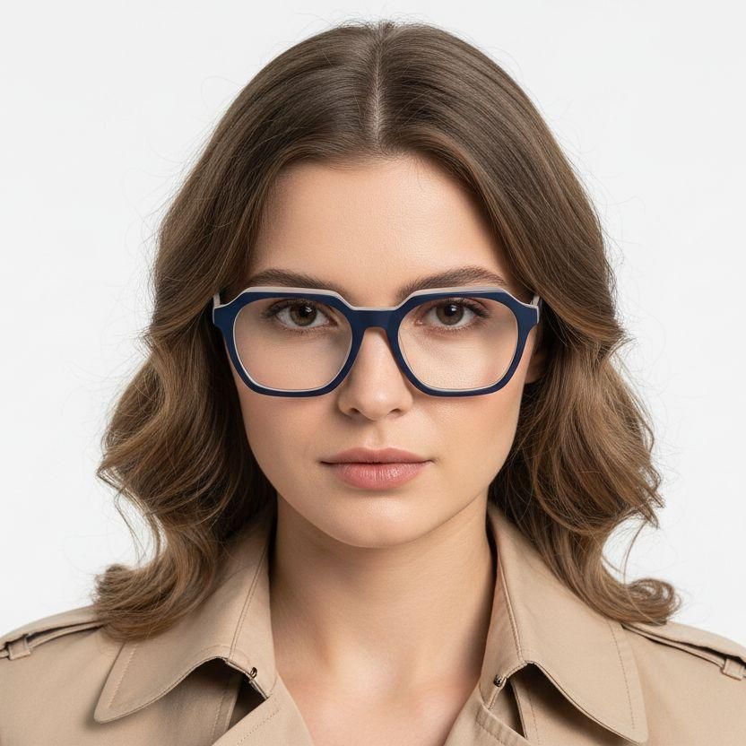 Rectangular Blue Acetate Glasses #BS2012-0056