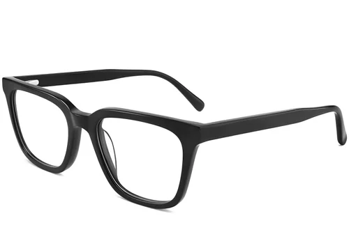 Lunettes rectangulaires en acétate noir #BS2012-0057