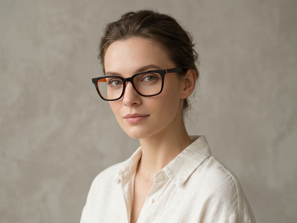 Gafas rectangulares de acetato naranja #BS2012-0058