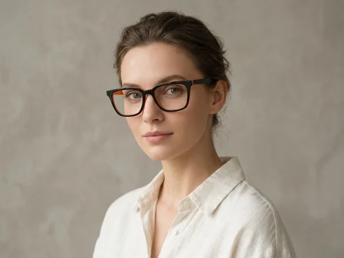 Verres rectangulaires en acétate orange #BS2012-0058
