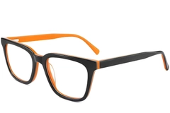 Rectangular Orange Acetate Glasses #BS2012-0058