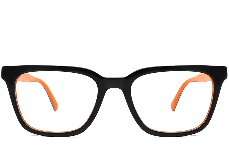 Rectangular Orange Acetate Glasses #BS2012-0058