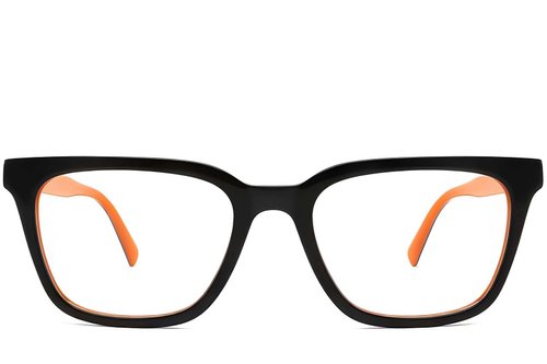 Verres rectangulaires en acétate orange #BS2012-0058