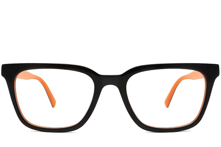 Rechteckige orangefarbene Acetatbrille #BS2012-0058